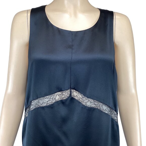 Rag & Bone Top Size Medium Black Lace Trim‎ Silk Sleeveless - Picture 6 of 7